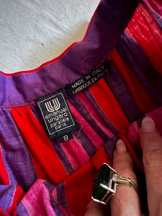 70s Emanuel Ungaro italian cotton maxi ruffle skirt 