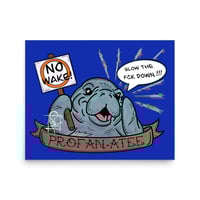 Image 2 of "Profan-atee" (blue variant) matte fine art print 