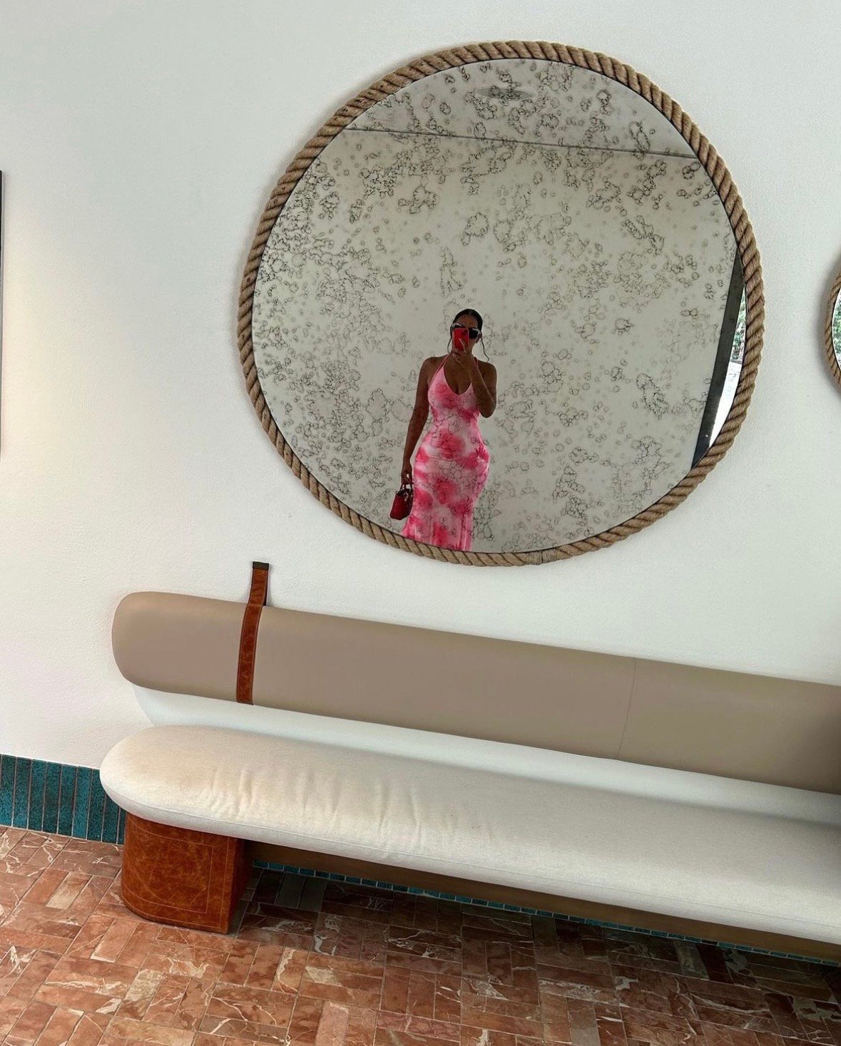 Image of PINK PRINTED FLORAL MESH MAXI DRESS (XS)