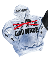 “God Made” Hoodie (Acid Washed White)