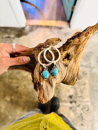 Image 2 of Turquoise hoops 