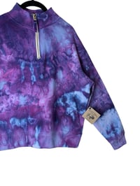 Image 4 of S Ladies Quarter-Zip Pullover in Purple Haze Ice Dye