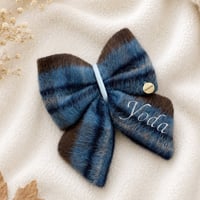 Image 1 of CUSTOM EMBROIDERED BOW - BLUE