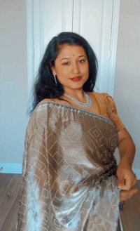 Image 1 of Delicate Bollywood Inspired Zimichu Shimmery Saree
