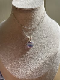Image 4 of Silver Fluorite Heart Crystal Necklace