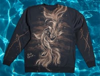 Image 1 of “PISCES” CUSTOM BLEACH PAINTED OULLIVER SWEATSHIRT LARGE