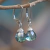 Candy Drop Earrings with Mystic Green Quartz, Sterling Silver