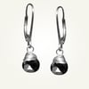 Candy Drop Earrings with Black Spinel, Sterling Silver