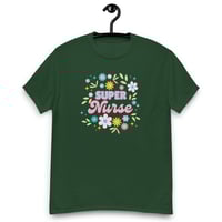 Image 6 of Unisex classic tee, Super Nurse Flower Power Tee