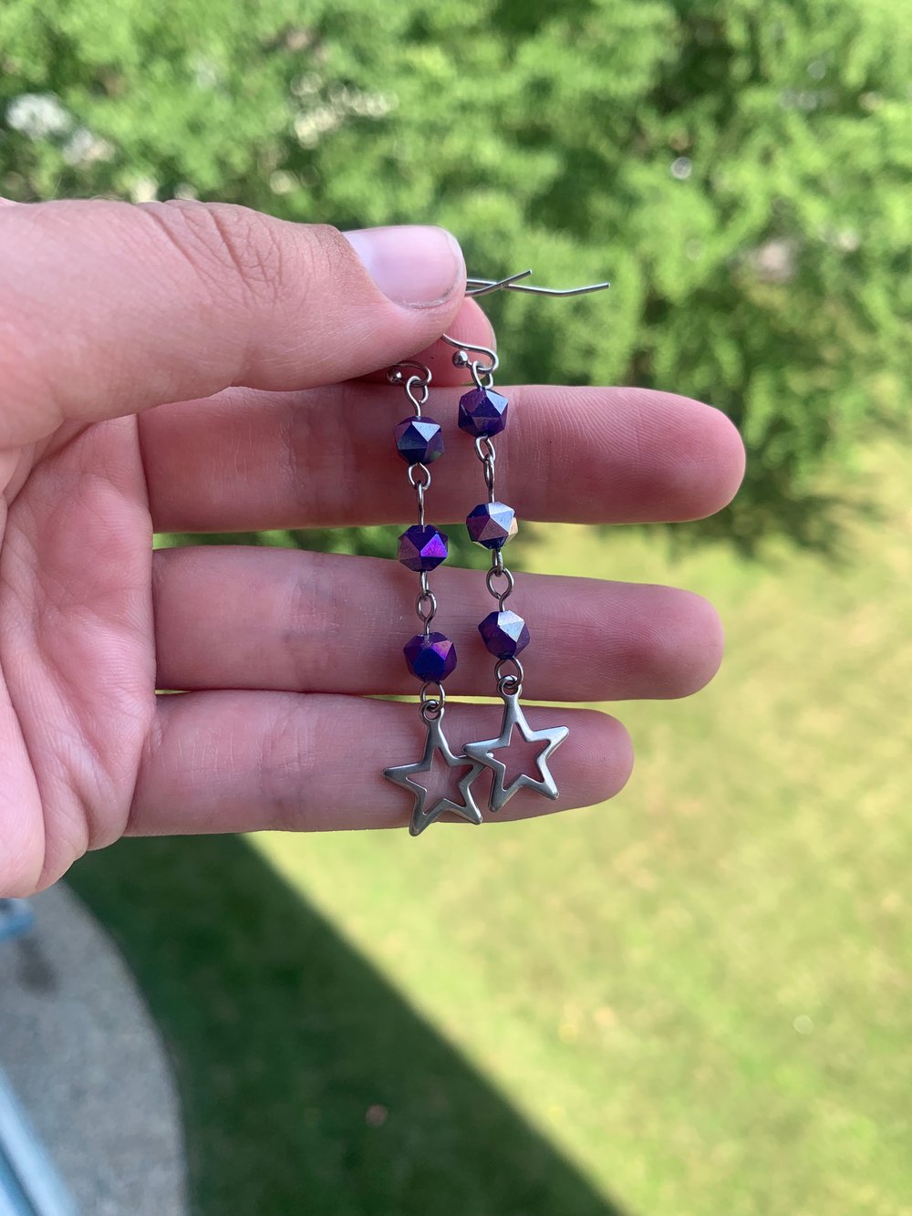 beaded star earrings