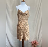 Image 3 of COTTON CANDY satin adjustable strap keyhole back mini dress