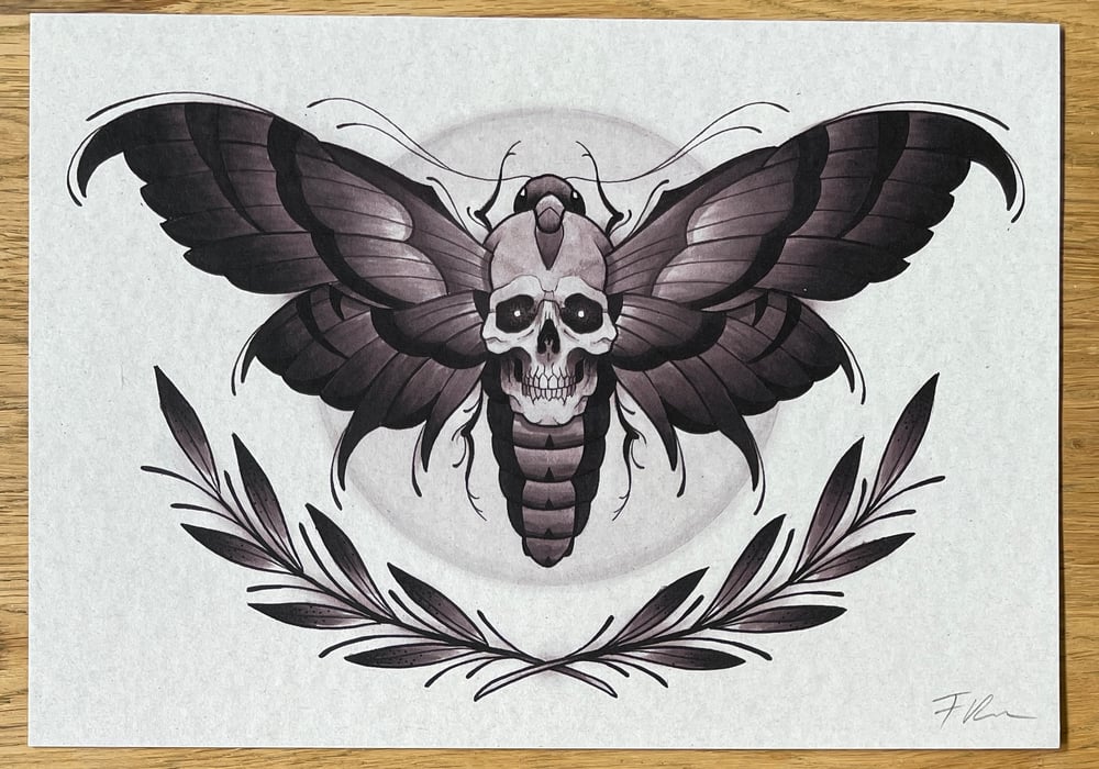 Image of Moth Print A4