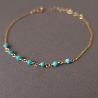 Image 1 of Bracelet gold filled turquoise 
