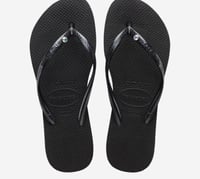 Image 1 of Havaianas Slim Crystal SW II Flip-Flops- Black