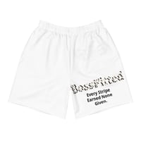 Image 1 of BOSSFITTED Men’s White Zebra Stripe Athletic Shorts