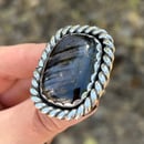 Image 4 of Rectangular Handmade Sterling Silver Hypersthene Ring