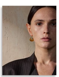 Image 4 of ARELY Boho Scolloped 18ct Gold Dangle Earrings