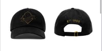Black embroidered logo baseball cap