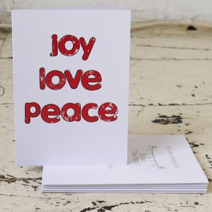 Image of Peace Love Joy Pack of Five Christmas Cards