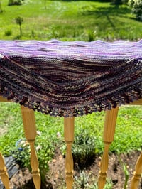 Image 4 of Wildberry Frost — Hand-Knit Merino Wool Shawlette