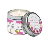 Mauve Flower Lovely Friend Candle Tin - Pomegranate