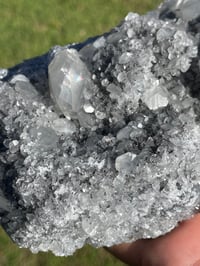 Image 6 of UV Calcite On Quartz Crystal With Chalcopyrite Specimen #1559