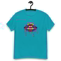 Image 13 of Unisex classic tee, Rainbow Lips Dripping Paint Retro Tee