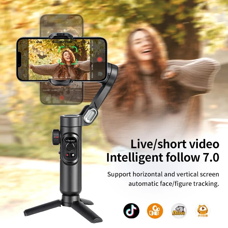 Image of AOCHUAN 3-Axis Handheld Gimbal Stabilizer SmartXE for Smartphone for iPhone Android AI Face Tracking