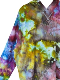 Image 4 of S Ladies French Terry Bamboo Blend Hoodie in Bold Watercolor Ice Dye