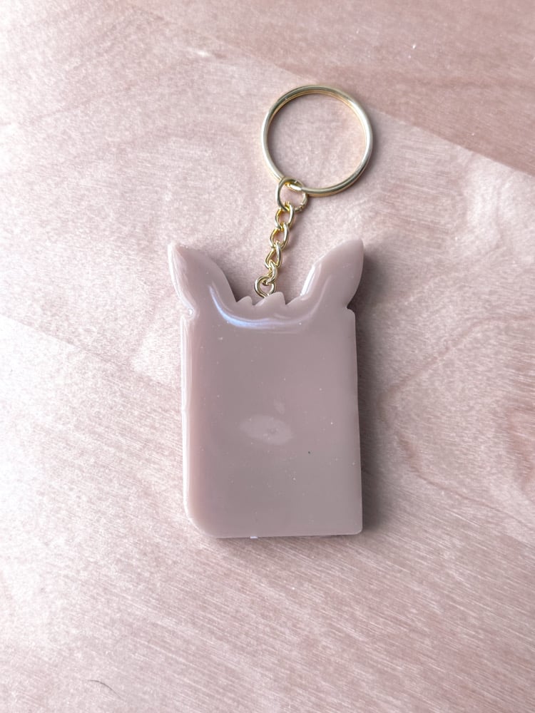 Image of Brown Poke Custom Resin Shaker Keychain 