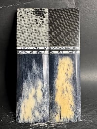 Image 2 of White GLOW Carbon Fiber & Giraffe Bone Segmented Knife Scales