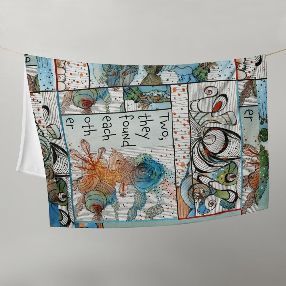Image of Two Collage Throw Blanket Original