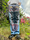 HUNGER AND DESIRE DENIM HAND PAINTED WRANGLER JEANS