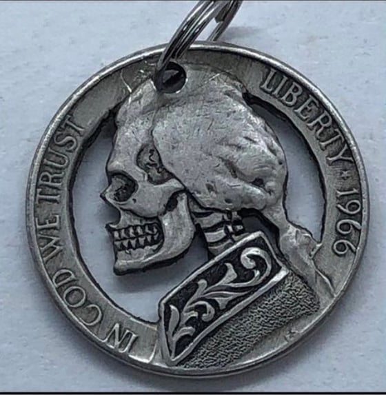 Image of Sawed Out Jefferson Skull Nickel