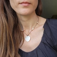 Image 2 of Mother of pearl necklace - Adjustable hippie boho choker necklace 