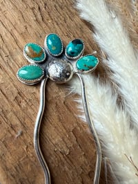 Image 1 of Turquoise Wildflower Hair Pin *Discounted*