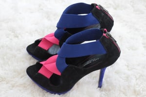 Image of Zara colorblocked strappy heels Size Euro 36