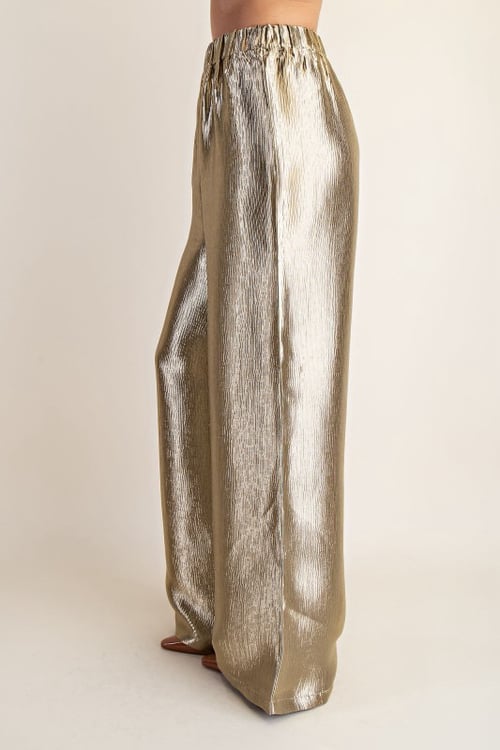 Image of Wide Leg Pants- Gold