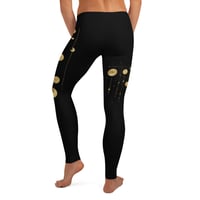 Image 4 of Black and Gold Celestial Constellation Inspired Leggings