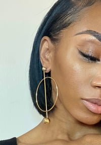 Image 1 of Raven Retro Gold Drop Earrings