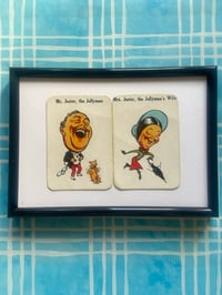 Image 4 of Mr and Mrs, couples cards, from the 'Old Maid' card game c1920s, framed vintage cards