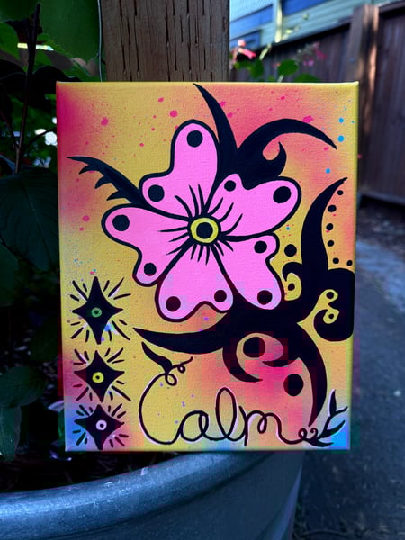 Image of Calm Floral Tribal Painting 