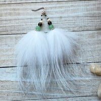 Image 1 of Fox Poofs with Smokey Quartz, FW pearls and Amazonite