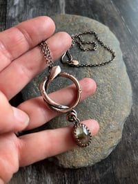 Image 3 of Coiled ~ Copper Necklace with Garden Quartz