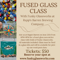 Image 1 of Rapp's Barren Brewing Company Fused Glass Suncatcher Class