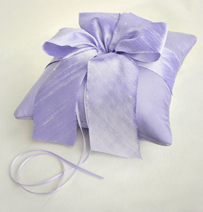 Image of Alena Silk Dupioni Ring Pillow in All Lavender