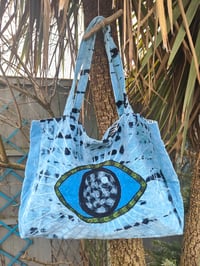 Image 1 of Wanderlust - Velvet oversized tote bag Blue dye