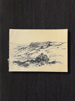 Image of VINTAGE DUTCH DRAWING: LANDSCAPE #6