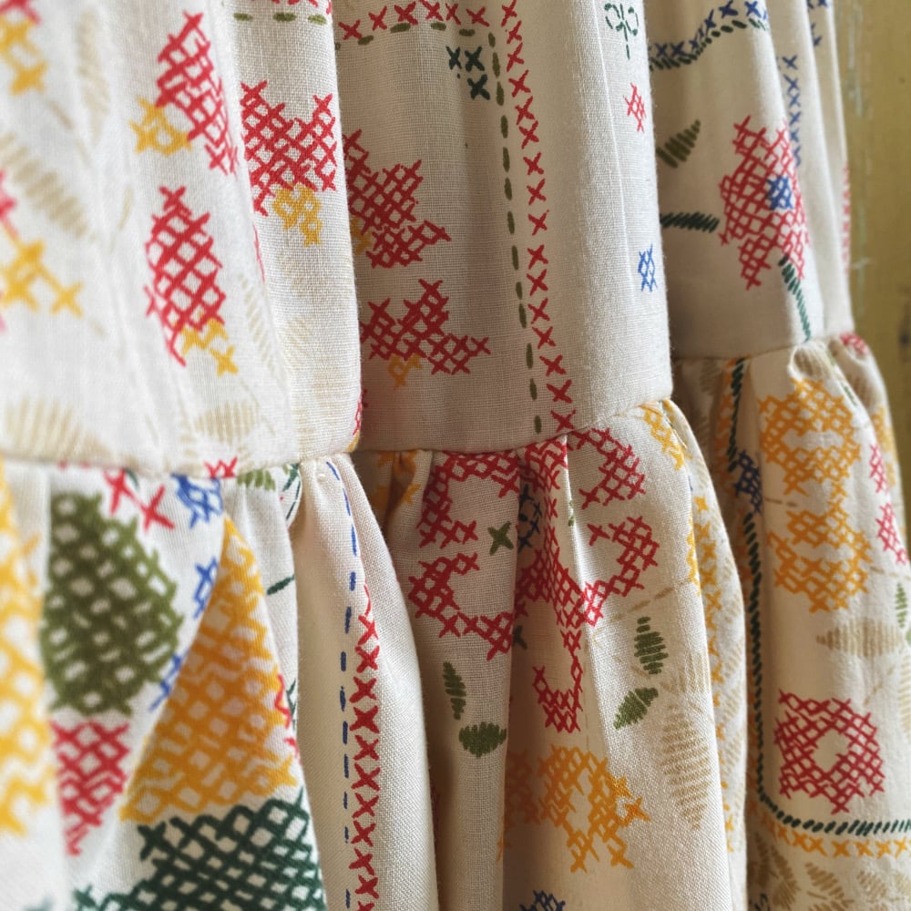 Image of Bountiful Basket Faux Cross-Stitch Granny Skirt