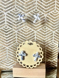 Image 2 of Floral Talavera Cross Studs
